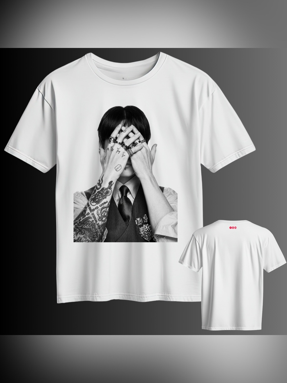 BTS arirang merch concert White Graphic T-Shirt  (F) Jungkook